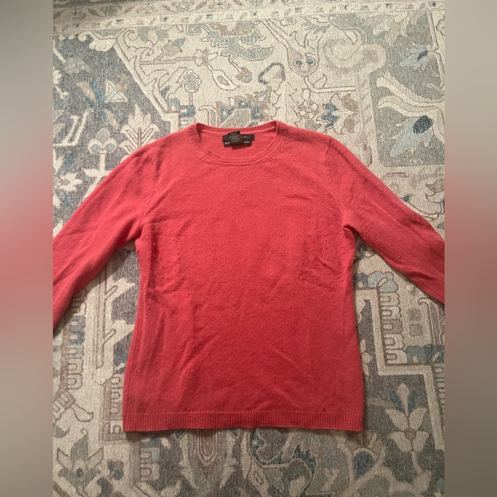 Pink Coral Tahari Luxury Cashmere Sweater Size XS